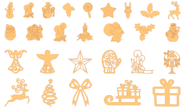 250 Christmas Figures Vector Pack - Laser Cut & CNC Files (CDR, DXF, SVG, EPS, AI)