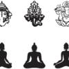 43 Spiritual Yoga Lotus Vector Pack - Laser Cut & CNC Files (CDR, DXF, SVG, EPS, AI)