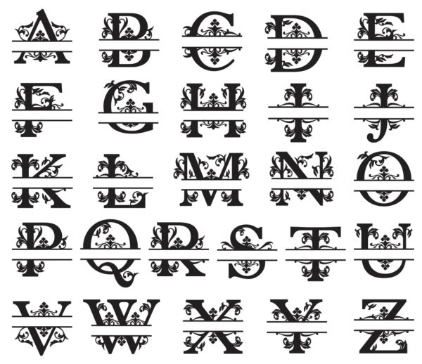 2019-11-14 - copia Split Letter Vector Pack - Laser Cut & CNC Files (CDR, DXF, SVG, EPS, AI)