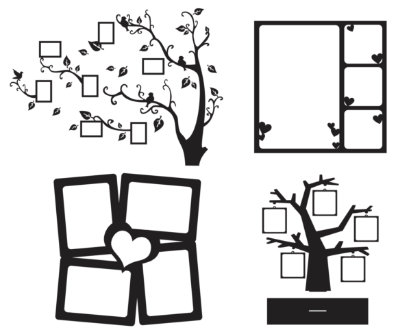 2019-11-17 (10) 62 Multiple Frames Vector Pack - Laser Cut & CNC Files (CDR, DXF, SVG, EPS, AI)