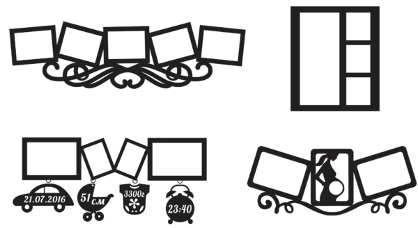 2019-11-17 (11) 62 Multiple Frames Vector Pack - Laser Cut & CNC Files (CDR, DXF, SVG, EPS, AI)