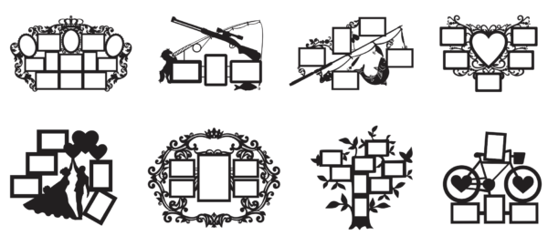 2019-11-17 (2) 62 Multiple Frames Vector Pack - Laser Cut & CNC Files (CDR, DXF, SVG, EPS, AI)