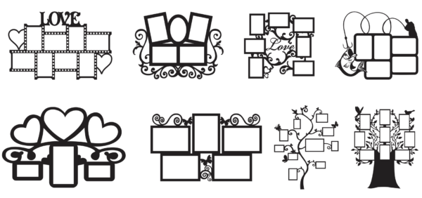 2019-11-17 (6) 62 Multiple Frames Vector Pack - Laser Cut & CNC Files (CDR, DXF, SVG, EPS, AI)