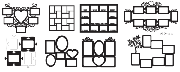 2019-11-17 (7) 62 Multiple Frames Vector Pack - Laser Cut & CNC Files (CDR, DXF, SVG, EPS, AI)