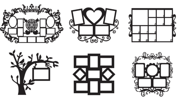 2019-11-17 (9) 62 Multiple Frames Vector Pack - Laser Cut & CNC Files (CDR, DXF, SVG, EPS, AI)
