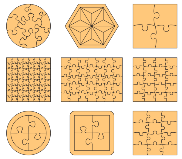 100 Puzzle For Children Vector Pack - Laser Cut & CNC Files (CDR, DXF, SVG, EPS, AI)