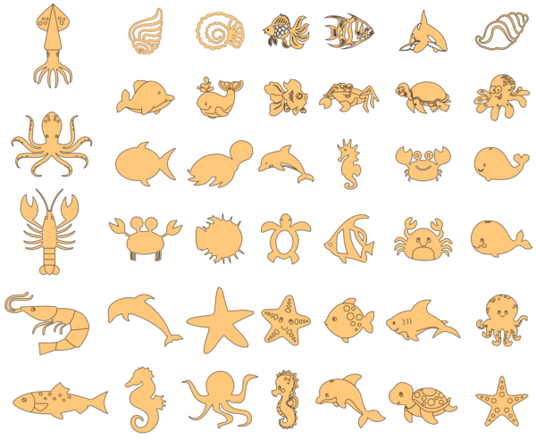 2019-11-21 (14) 240 Cute Animals Figures Vector Pack - Laser Cut & CNC Files (CDR, DXF, SVG, EPS, AI)