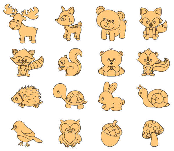 2019-11-21 (20) 240 Cute Animals Figures Vector Pack - Laser Cut & CNC Files (CDR, DXF, SVG, EPS, AI)