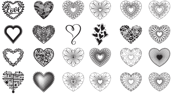 2019-12-31 (10) 260 Heart Valentine Day Vector Pack - Laser Cut & CNC Files (CDR, DXF, SVG, EPS, AI)