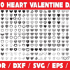 2019-12-31 260 Heart Valentine Day Vector Pack - Laser Cut & CNC Files (CDR, DXF, SVG, EPS, AI)