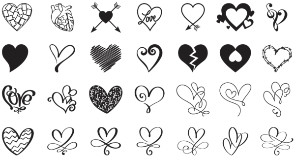 2019-12-31 (3) 260 Heart Valentine Day Vector Pack - Laser Cut & CNC Files (CDR, DXF, SVG, EPS, AI)