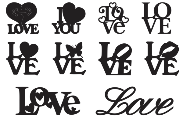 70 Love Valentine Day Vector Pack - Laser Cut & CNC Files (CDR, DXF, SVG, EPS, AI)
