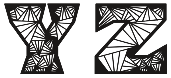Alphabet Carved Letters Vector Pack - Laser Cut & CNC Files (CDR, DXF, SVG, EPS, AI)