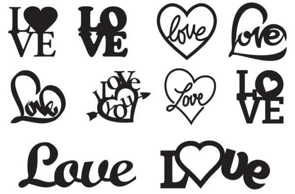 70 Love Valentine Day Vector Pack - Laser Cut & CNC Files (CDR, DXF, SVG, EPS, AI)
