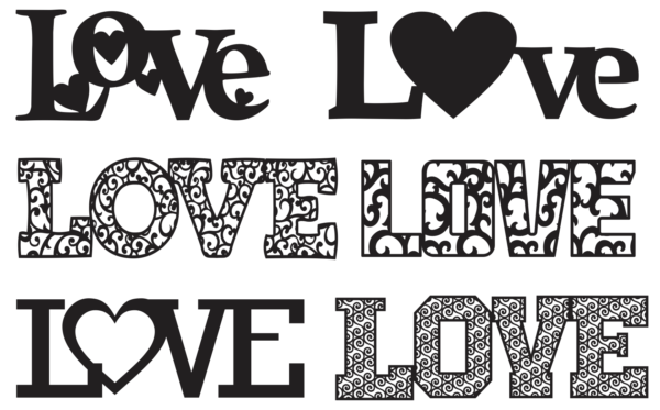 70 Love Valentine Day Vector Pack - Laser Cut & CNC Files (CDR, DXF, SVG, EPS, AI)