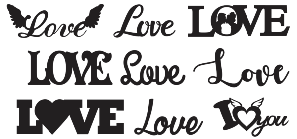70 Love Valentine Day Vector Pack - Laser Cut & CNC Files (CDR, DXF, SVG, EPS, AI)