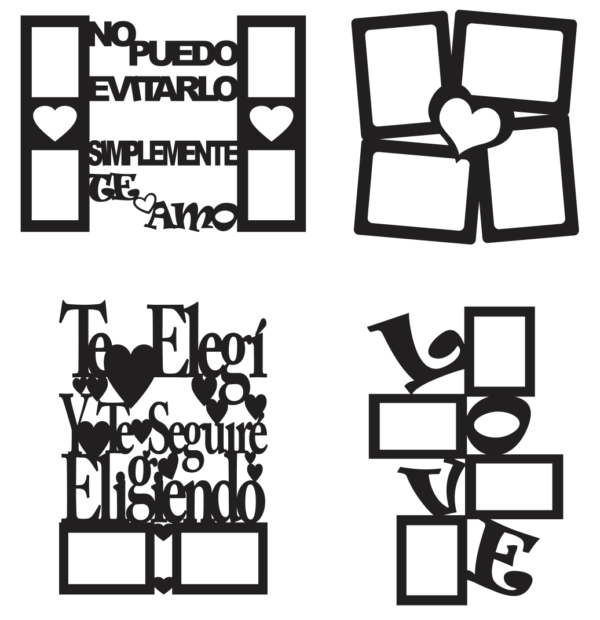 2020-01-14 (1) 55 Valentine Photo Frames Vector Pack - Laser Cut & CNC Files (CDR, DXF, SVG, EPS, AI)