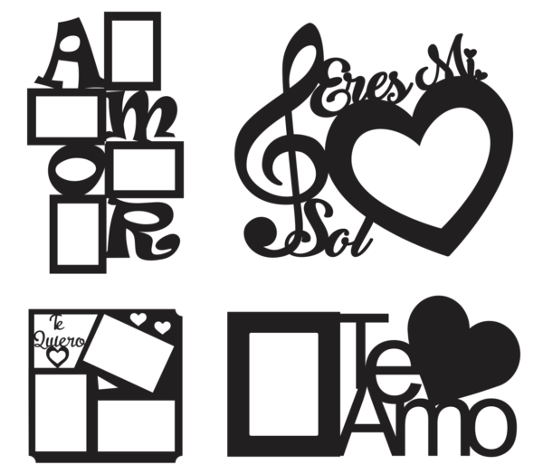 2020-01-14 (10) 55 Valentine Photo Frames Vector Pack - Laser Cut & CNC Files (CDR, DXF, SVG, EPS, AI)