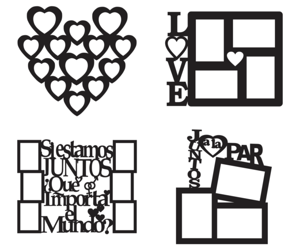 2020-01-14 (4) 55 Valentine Photo Frames Vector Pack - Laser Cut & CNC Files (CDR, DXF, SVG, EPS, AI)
