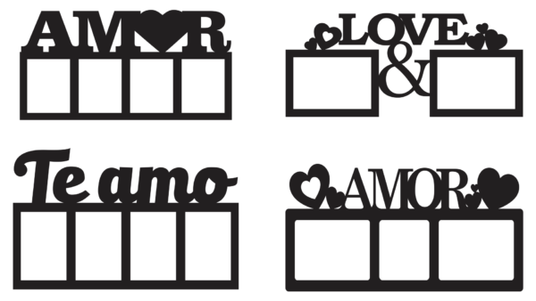 2020-01-14 (5) 55 Valentine Photo Frames Vector Pack - Laser Cut & CNC Files (CDR, DXF, SVG, EPS, AI)