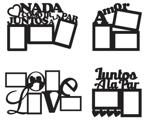 2020-01-14 (8) 55 Valentine Photo Frames Vector Pack - Laser Cut & CNC Files (CDR, DXF, SVG, EPS, AI)