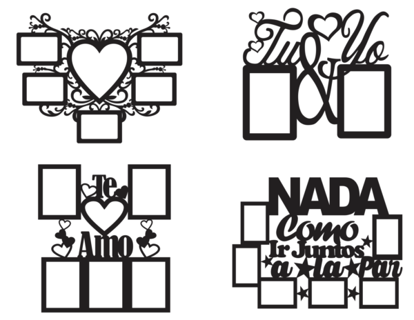 2020-01-14 (9) 55 Valentine Photo Frames Vector Pack - Laser Cut & CNC Files (CDR, DXF, SVG, EPS, AI)