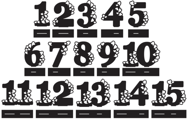 2020-01-28 (3) Table Numbers Vector Pack - Laser Cut & CNC Files (CDR, DXF, SVG, EPS, AI)