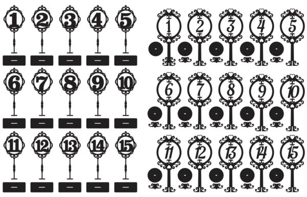 2020-01-28 (4) Table Numbers Vector Pack - Laser Cut & CNC Files (CDR, DXF, SVG, EPS, AI)