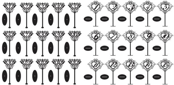 2020-01-28 (5) Table Numbers Vector Pack - Laser Cut & CNC Files (CDR, DXF, SVG, EPS, AI)