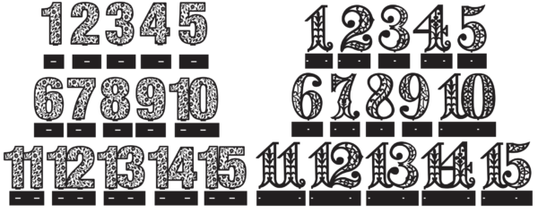 2020-01-28 (8) Table Numbers Vector Pack - Laser Cut & CNC Files (CDR, DXF, SVG, EPS, AI)