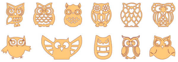 95 Owl Design Bundle Vector Pack - Laser Cut & CNC Files (CDR, DXF, SVG, EPS, AI)