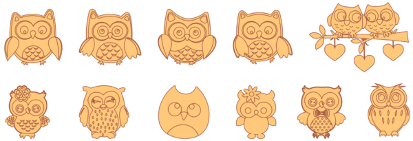 95 Owl Design Bundle Vector Pack - Laser Cut & CNC Files (CDR, DXF, SVG, EPS, AI)