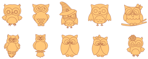 95 Owl Design Bundle Vector Pack - Laser Cut & CNC Files (CDR, DXF, SVG, EPS, AI)