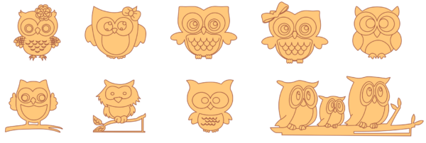 95 Owl Design Bundle Vector Pack - Laser Cut & CNC Files (CDR, DXF, SVG, EPS, AI)