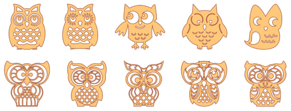 95 Owl Design Bundle Vector Pack - Laser Cut & CNC Files (CDR, DXF, SVG, EPS, AI)