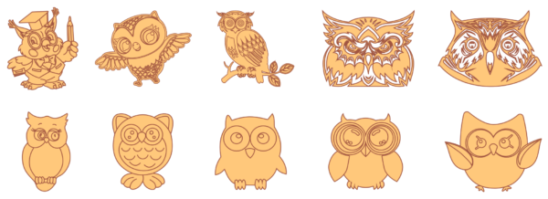 95 Owl Design Bundle Vector Pack - Laser Cut & CNC Files (CDR, DXF, SVG, EPS, AI)