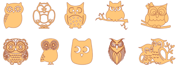 95 Owl Design Bundle Vector Pack - Laser Cut & CNC Files (CDR, DXF, SVG, EPS, AI)