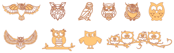 95 Owl Design Bundle Vector Pack - Laser Cut & CNC Files (CDR, DXF, SVG, EPS, AI)