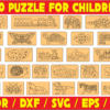 100 Puzzle For Children Vector Pack - Laser Cut & CNC Files (CDR, DXF, SVG, EPS, AI)