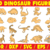 20 Dinosaur Figures Vector Pack - Laser Cut & CNC Files (CDR, DXF, SVG, EPS, AI)