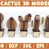 2020-04-03 (13) 5 Cactus 3D Models Vector Pack - Laser Cut & CNC Files (CDR, DXF, SVG, EPS)