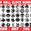 2020-04-03 (5) 140 Wall Clock Vector Pack - Laser Cut & CNC Files (CDR, DXF, SVG, EPS, AI)