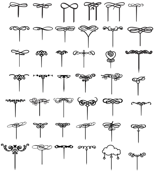 2020-04-04 (9) 100 Cake Toppers Vector Pack - Laser Cut & CNC Files (CDR, DXF, SVG, EPS, AI)