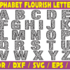 Alphabet Flourish Letters Vector Pack - Laser Cut & CNC Files (CDR, DXF, SVG, EPS, AI)