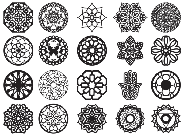 160 Mandala Vector Pack - Laser Cut & CNC Files (CDR, DXF, SVG, EPS, AI)
