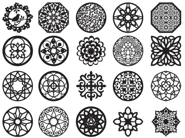 160 Mandala Vector Pack - Laser Cut & CNC Files (CDR, DXF, SVG, EPS, AI)