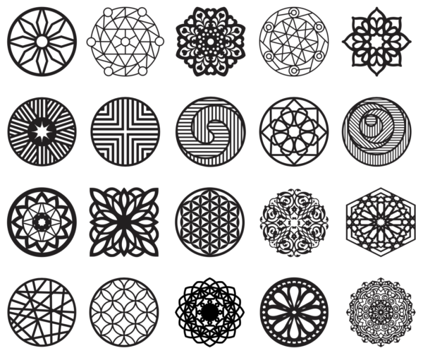 160 Mandala Vector Pack - Laser Cut & CNC Files (CDR, DXF, SVG, EPS, AI)