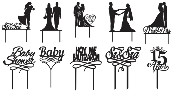 2020-04-14 (3) 100 Cake Toppers Vector Pack - Laser Cut & CNC Files (CDR, DXF, SVG, EPS, AI)