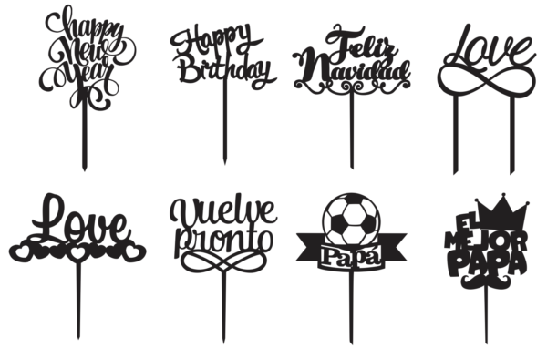 2020-04-14 (5) 100 Cake Toppers Vector Pack - Laser Cut & CNC Files (CDR, DXF, SVG, EPS, AI)