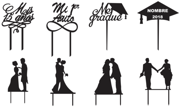 2020-04-14 (6) 100 Cake Toppers Vector Pack - Laser Cut & CNC Files (CDR, DXF, SVG, EPS, AI)